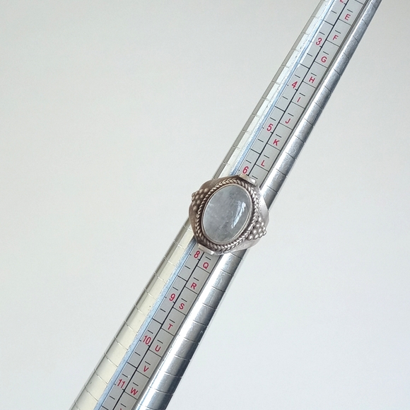 Vintage Clear White Apophyllite Stone 925 Sterling Silver Ring 6.5 - Picture 13 of 14